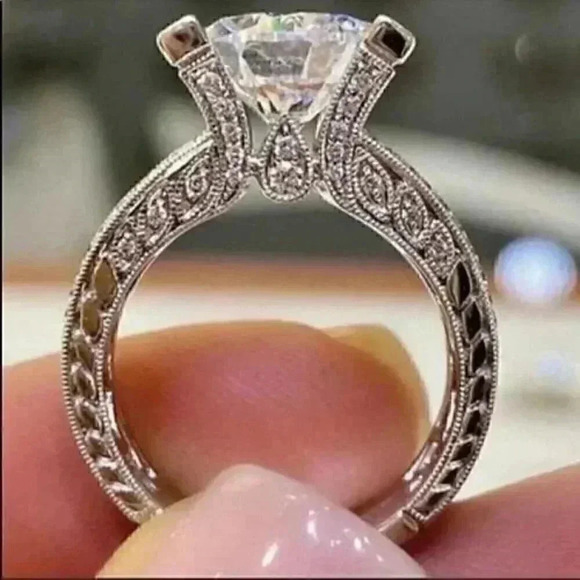 NEW ENGAGEMENT 925 STERLING SILVER DIAMOND RING - Picture 2 of 4